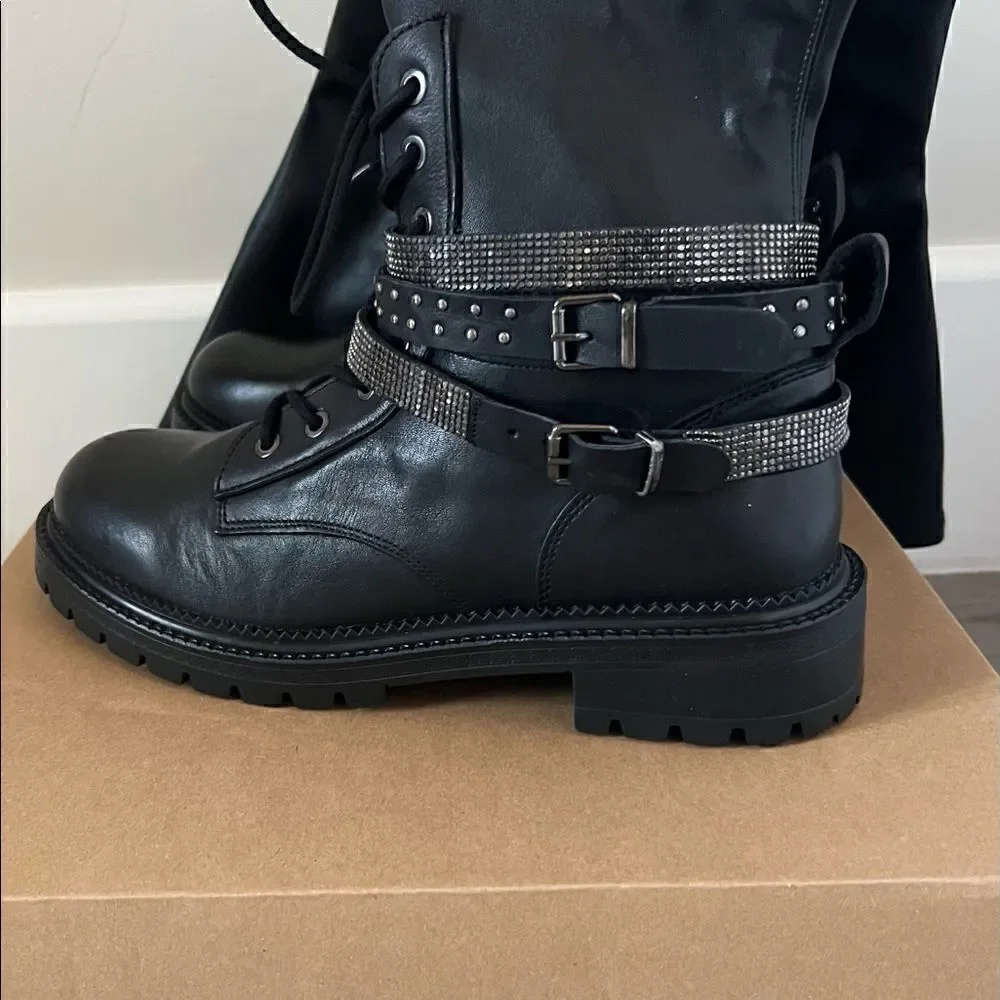 New in Box Steve Madden Over the knee Bronte boot with crystal buckles size 11